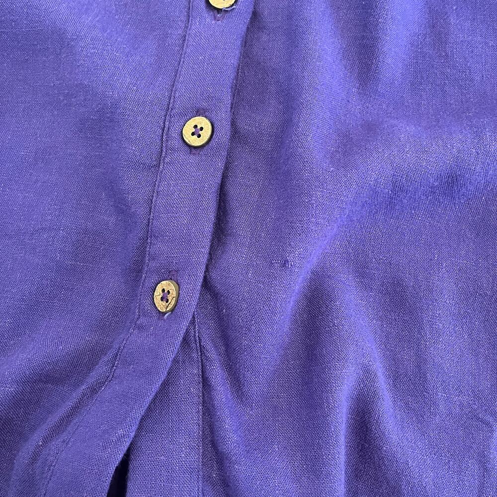 NWT Free People Vintage Summer Midi Dress Sz L Fits M Linen Blend Button Purple - Picture 12 of 16